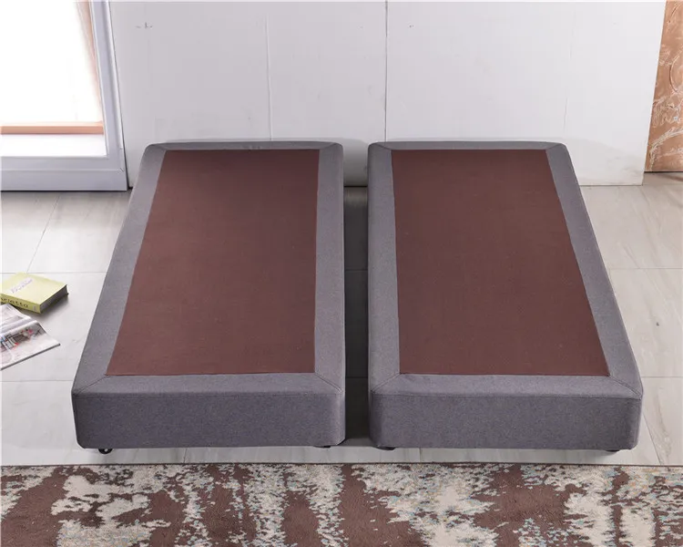 Cama de cuero de hotel con marco de madera maciza de tamaño doble a precio económico