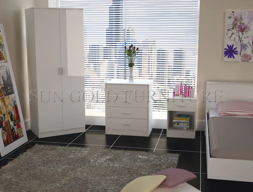 Muebles de dormitorio de alta calidad modernos, juegos de camas de madera de lujo (SZ-BF081)