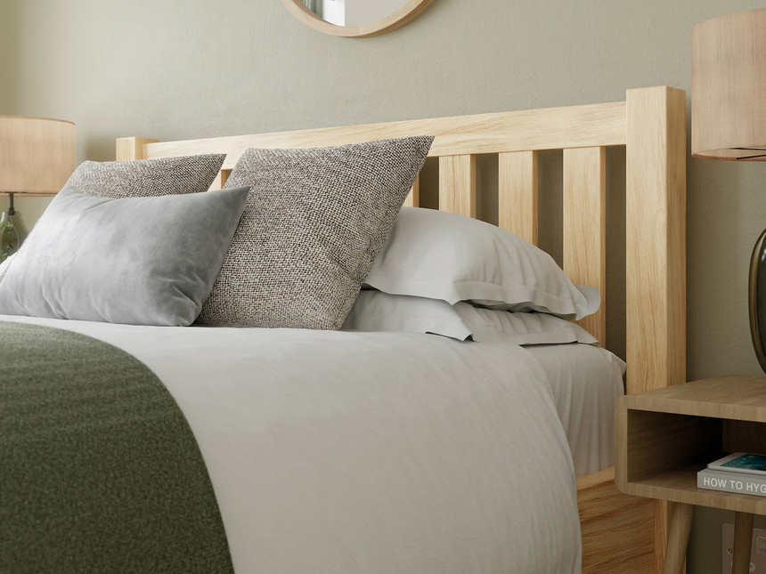 Cama de marco de tamaño doble personalizado al por mayor de China con construcción de listones de muelles de madera para dormitorio