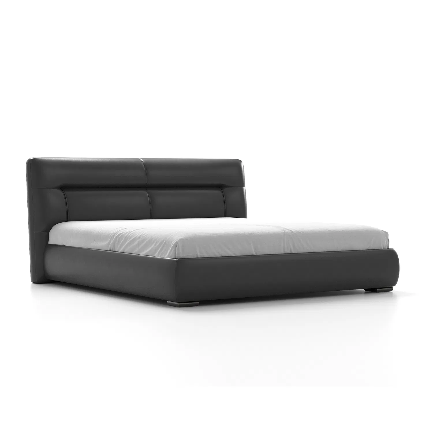 Cama de plataforma de cuero moderna para decoración de dormitorio de lujo