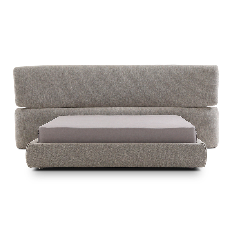 Muebles de dormitorio al por mayor Zhida, diseño de cama de lujo ligero, cama doble tamaño queen de cuero genuino