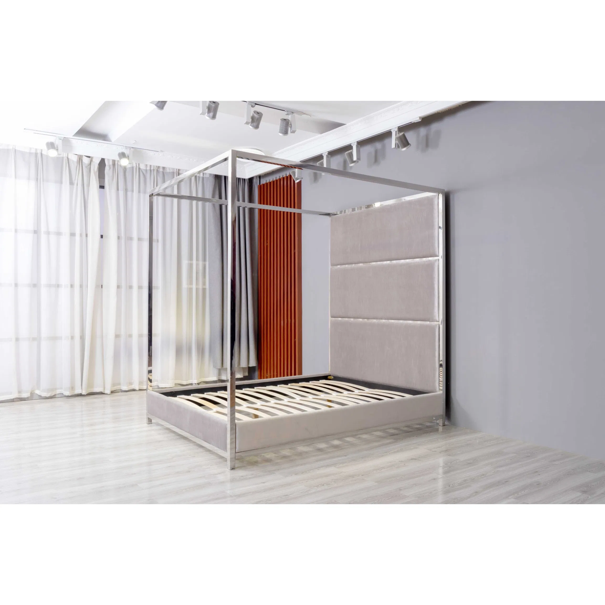 Muebles de dormitorio de lujo al por mayor Huayang Cama moderna tamaño king Cama de cuero Cama tamaño queen Cama con postes