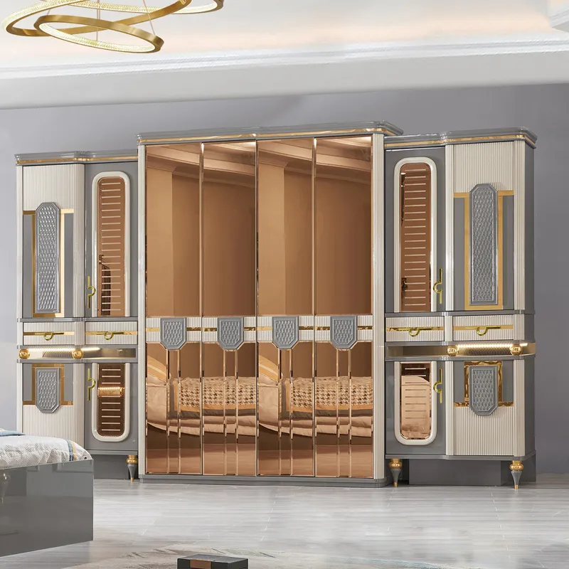 Juego de cama tapizada de lujo de reina a precio de mayorista, conjuntos completos, diseño moderno, juego de muebles de dormitorio de madera para rey