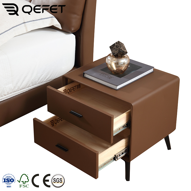 Cama de lujo de plataforma tapizada de cuero tamaño king hecha a medida, marco de cama minimalista para hotel Country Club