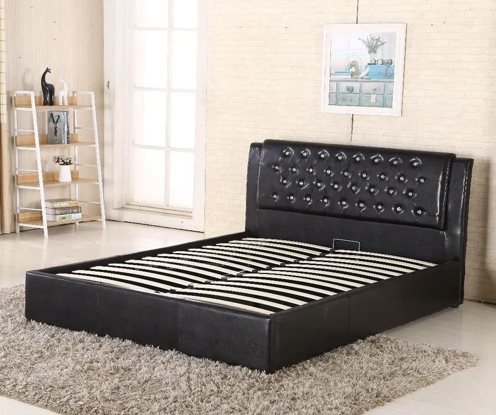 Mueble para el hogar cama plataforma tamaño queen sofá cama de cuero moderno tamaño king hotel