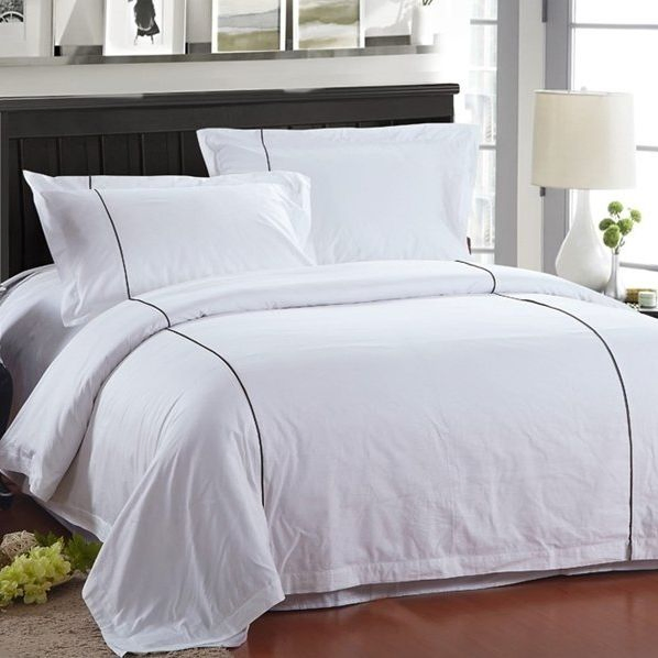 Conjuntos de ropa de cama de hotel de lujo de alta calidad con cubierta de edredón bordada 100%Cotton sábanas de cama OEM/ODM al por mayor