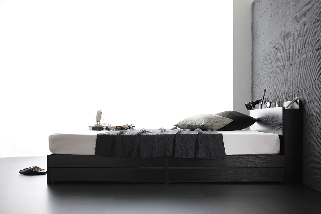 Cama de almacenamiento de madera moderna de lujo de MDF o aglomerado