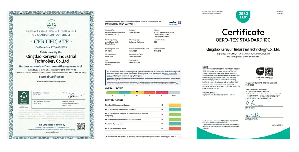 Certificaciones oficiales del producto