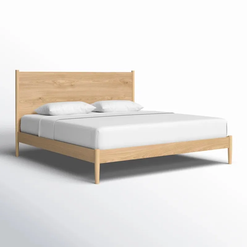 Cama de pared moderna de roble de alta calidad con marco de espiral y listones de pino, cama plana contemporánea para hogar y hotel, tamaño individual, doble, reina y rey