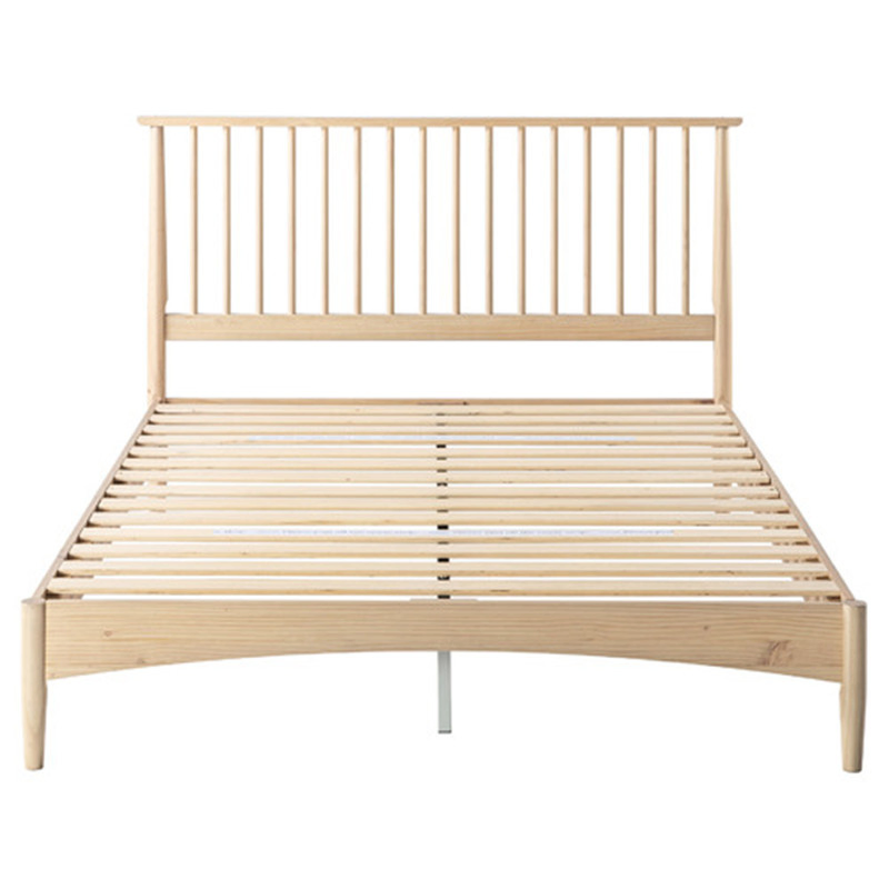 Cabecero de espiral único de roble nórdico diseño de muebles para el hogar y hotel contemporáneo tamaño king doble reina cama de madera para dormitorio