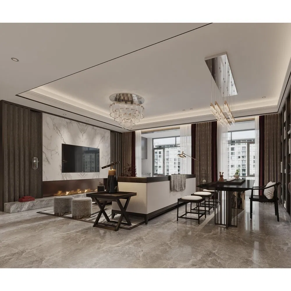 Muebles de dormitorio de lujo moderno, suite completa de penthouse para un espacio de vida de alto nivel