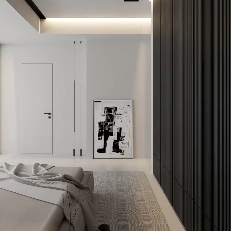 Conjunto de muebles de dormitorio moderno y elegante para espacios de lujo