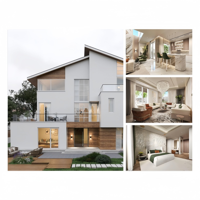 Conjunto de muebles de madera personalizado de lujo moderno de Foshan para toda la casa, sala de estar, dormitorio, cocina, camas y armarios