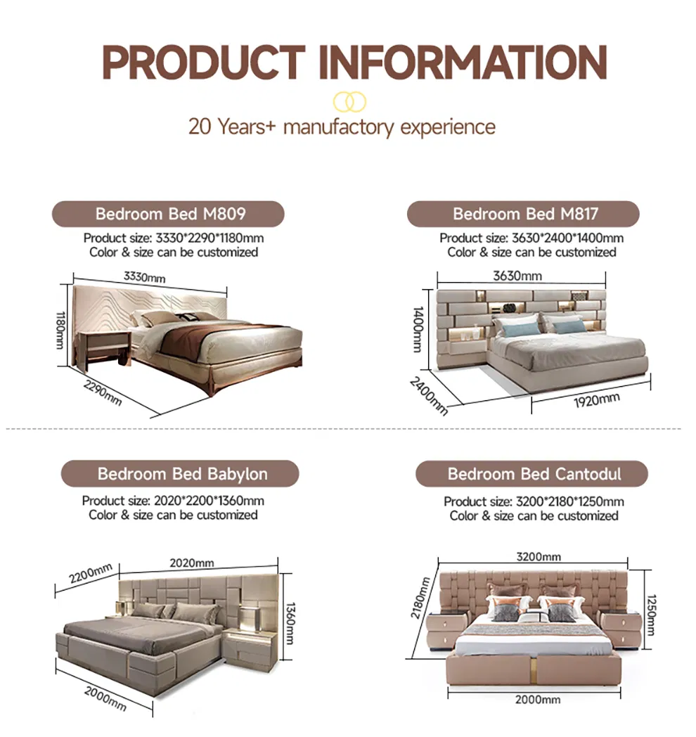 Mueble de dormitorio cama king size con cabecero alto tapizado, cama plataforma con elevación a gas, beige, con almacenamiento
