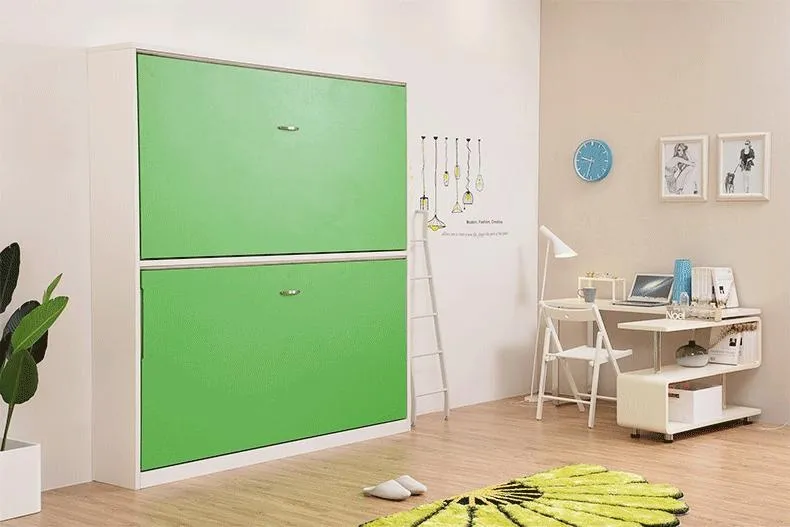 Cama Murphy plegable de tamaño pequeño personalizable para estudiantes, cama de pared con camas invisibles superiores e inferiores, mueble para el hogar