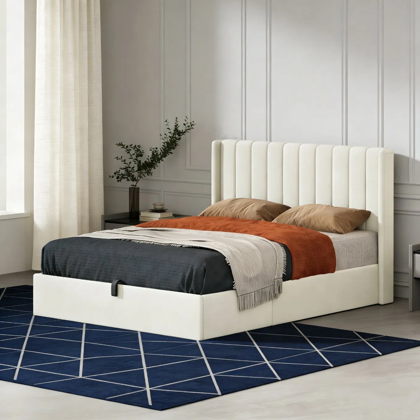 Muebles de dormitorio moderno estilo lujo cama king size de madera