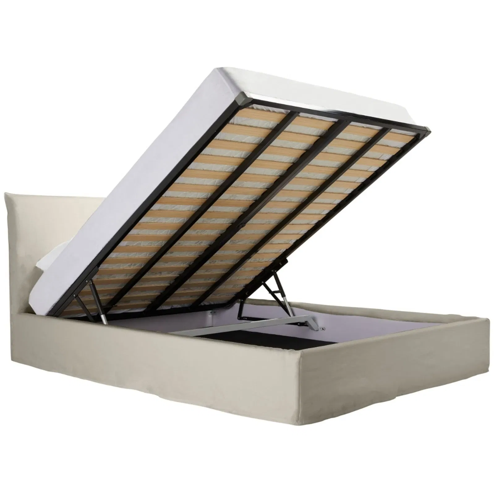 Cama multifuncional para dormitorio, cama de plataforma de tela de PU, cama con almacenamiento y caja contenedora