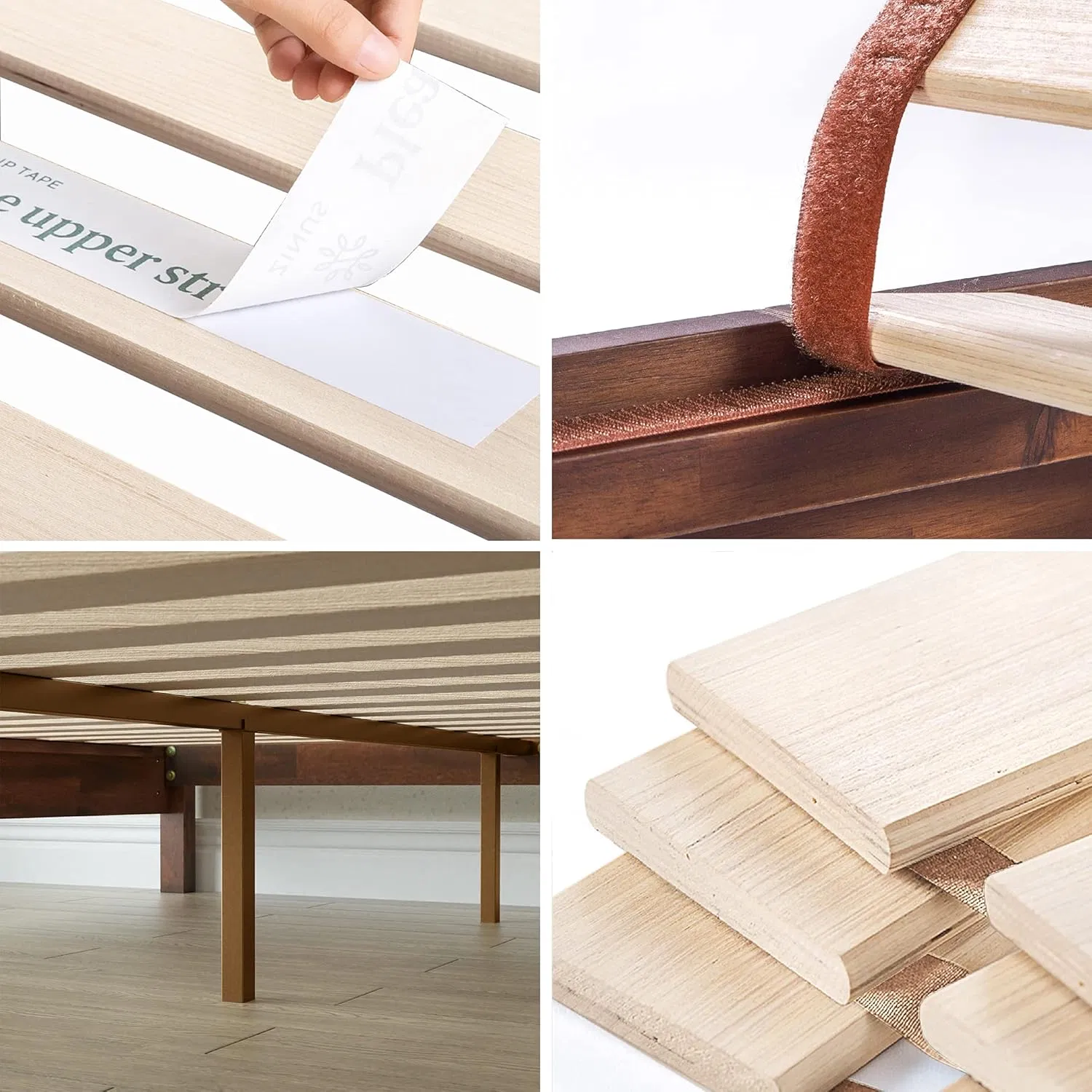 Estilo nórdico contemporáneo de cama en lujoso acabado de madera maciza