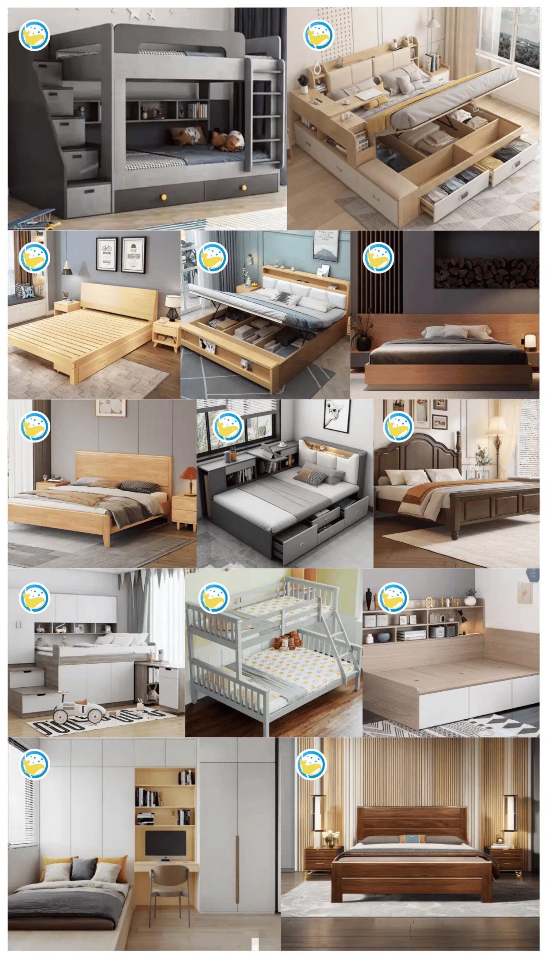 Conjunto de dormitorio de madera de estilo simple, juego de cama doble maestra, cama de madera, conjunto completo de tamaño king, conjunto de muebles de dormitorio económico