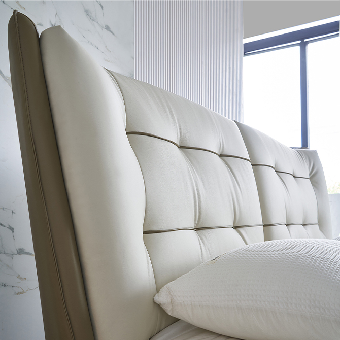 Conjunto de cama plataforma suave de cuero premium moderno para el hogar y dormitorio