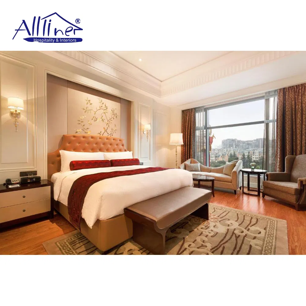 Fábrica de Foshan 5 Proveedor de Muebles de Dormitorio de Madera Modernos y Sencillos para el Hotel Wyndham Suites Presidenciales