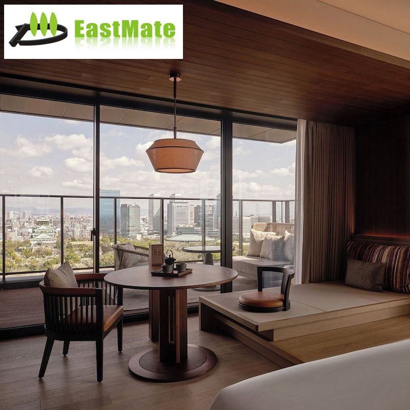 Conjunto completo de muebles de suite presidencial: sala, comedor formal, sala de reuniones ejecutiva y dormitorio principal