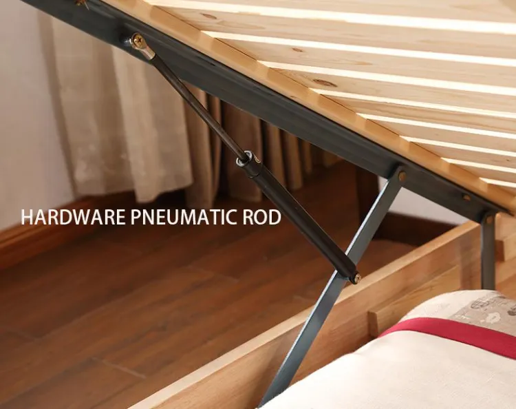 Casa de lujo moderna, dormitorio de hotel, cama doble de tamaño king, tapizada en tela, cuero genuino, con almacenamiento de madera