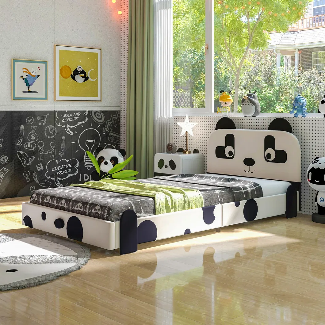 Cabecero acolchado para camas individuales para niños, estructura de cama individual de metal tapizada con soporte de listones