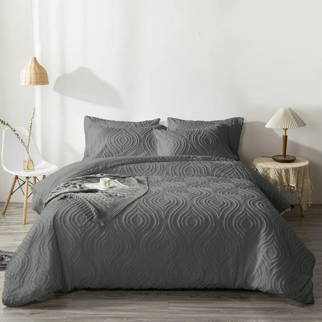 Conjuntos de dormitorio de lujo, decorativos, tufted, textura de flor cortada