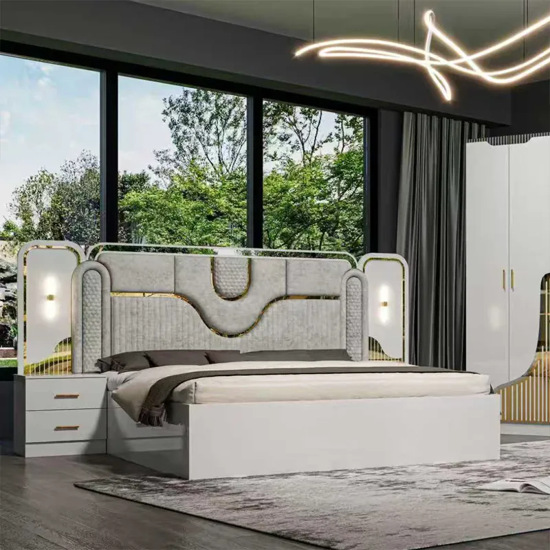 Detalle muebles de dormitorio moderno MDF