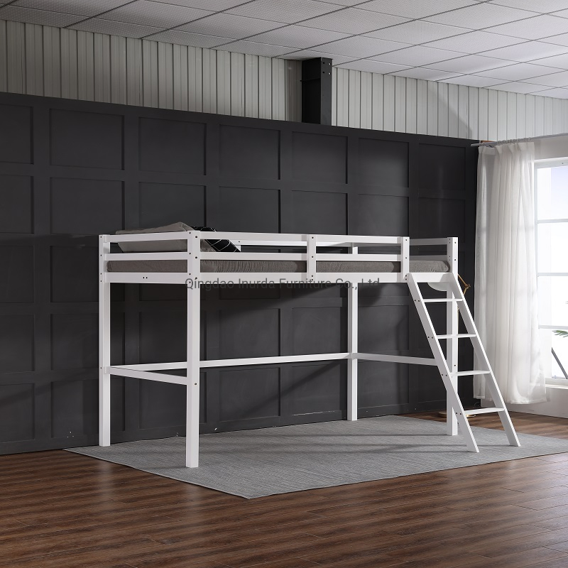 Cama doble de madera maciza moderna para interiores de dormitorio elegantes