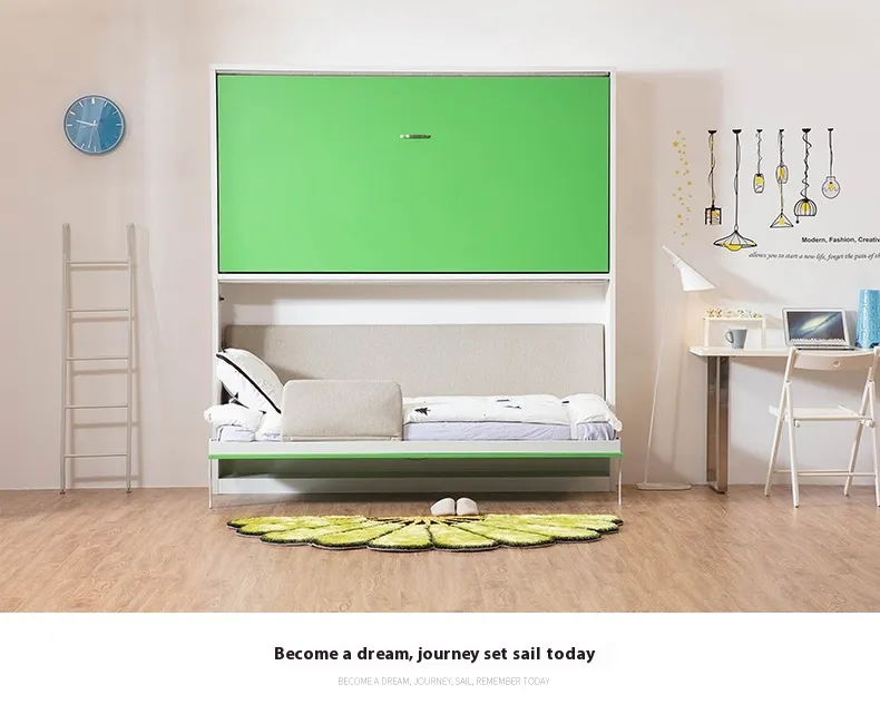 Cama Murphy plegable de tamaño pequeño personalizable para estudiantes, cama de pared con camas invisibles superiores e inferiores, mueble para el hogar