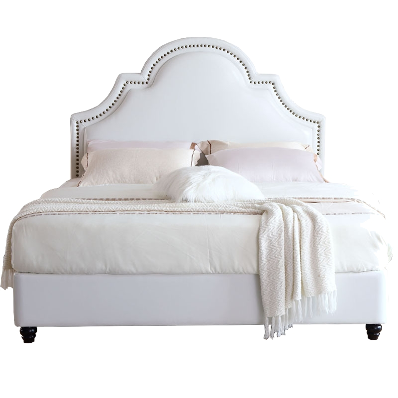 Estructura de cama doble tamaño queen contemporánea para dormitorios elegantes