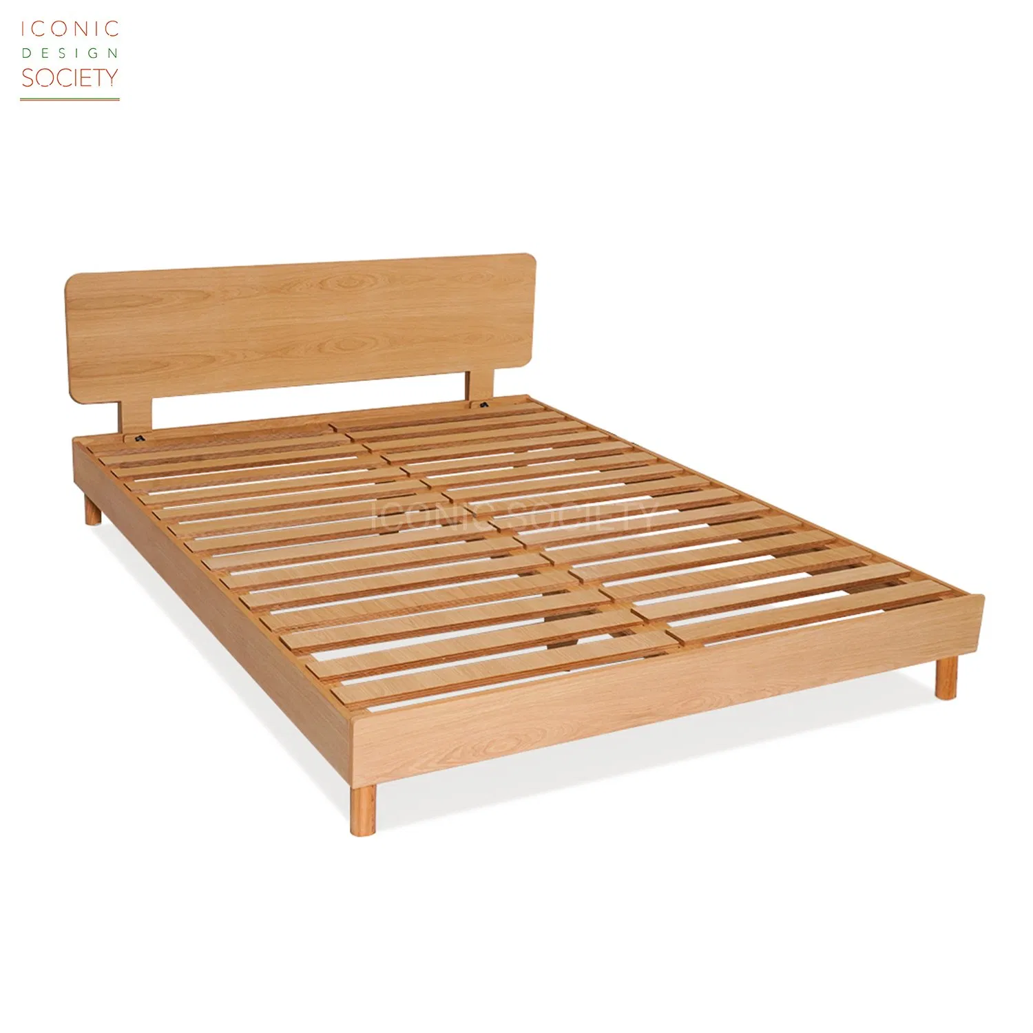 Muebles de dormitorio modernos diseño simple cama de tamaño king queen plana para hogar hotel de contrachapado de abeto natural fácil de ensamblar