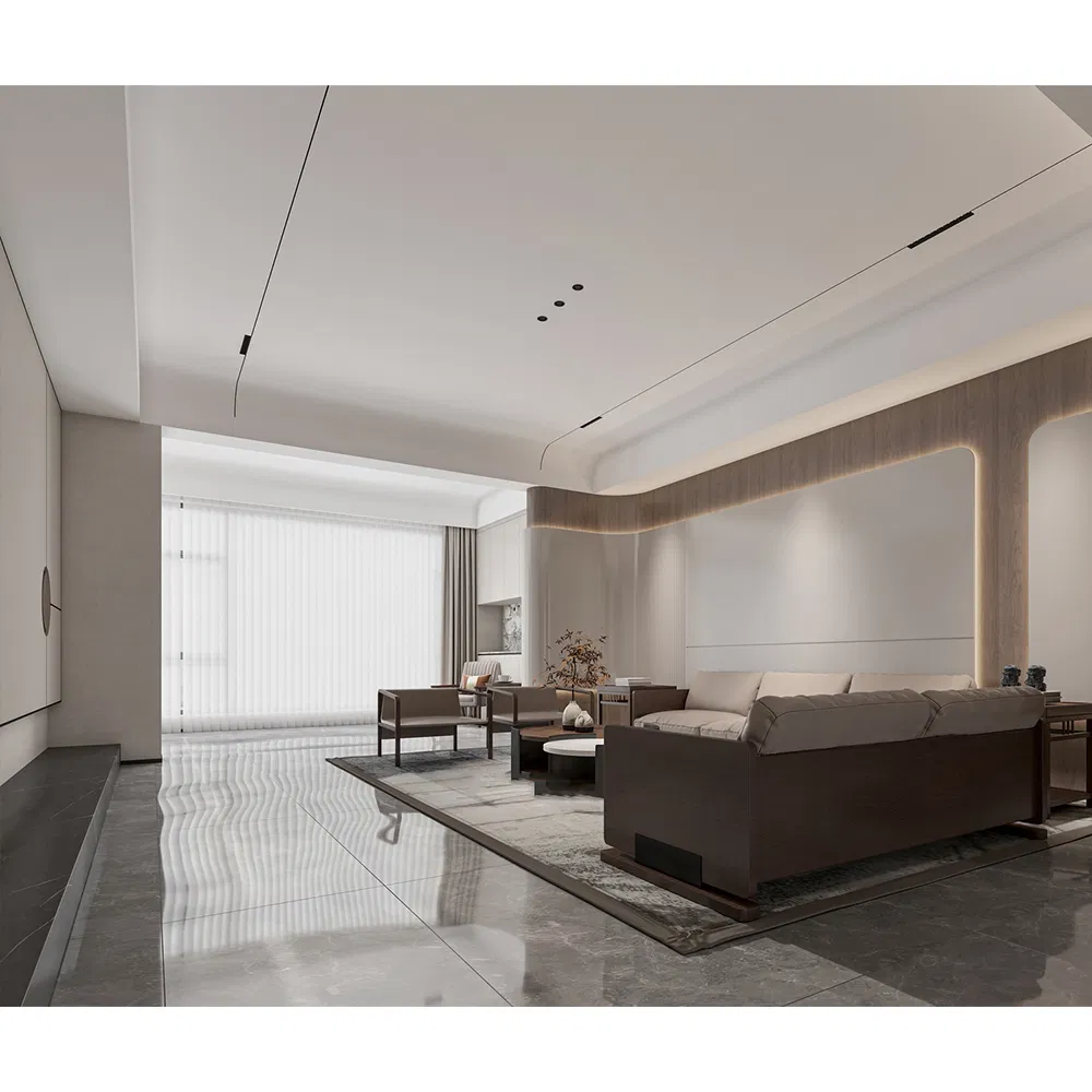 Conjunto de muebles de dormitorio de lujo ligero italiano, suite de villa en ático para hotel y villa de lujo