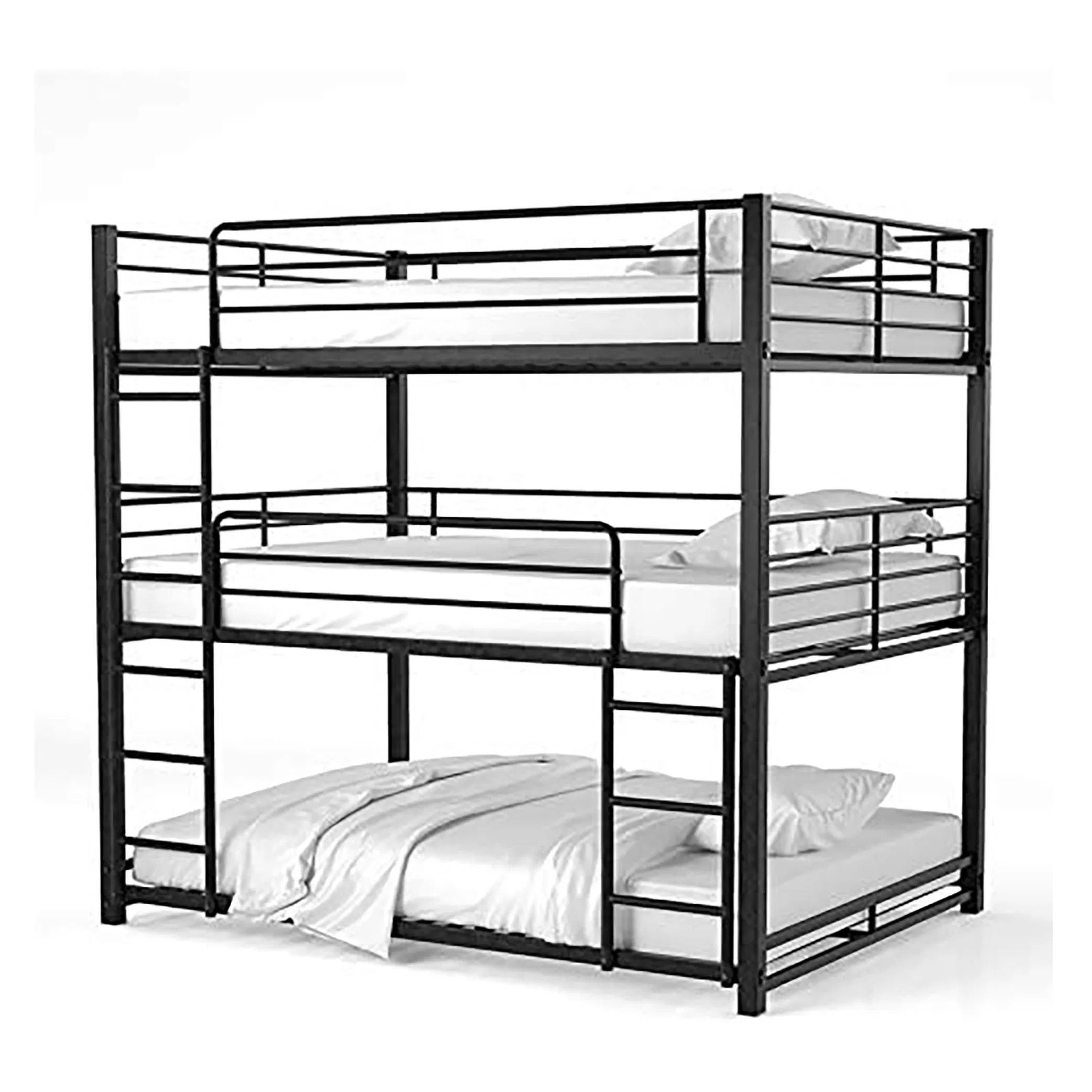 Cama litera moderna de madera y metal personalizada al por mayor con escalera para adultos y niños, cama loft para escuela, hotel, albergue, hogar, muebles de dormitorio, dormitorio estudiantil, cama que ahorra espacio