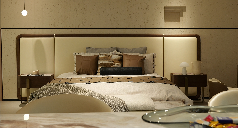 Cama king size de madera maciza duradera de calidad premium moderna clásica para dormitorio