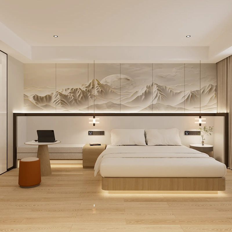 Muebles de lujo para sala de estar de China al por mayor 5 sofá de madera maciza, muebles modernos para dormitorio, cama de madera, conjunto de muebles para hotel
