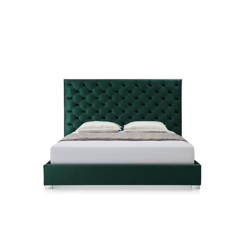 Cama de tela de lujo de diseño italiano tamaño rey y reina para uso en dormitorio, muebles modernos para hogar, oficina, hotel y apartamento
