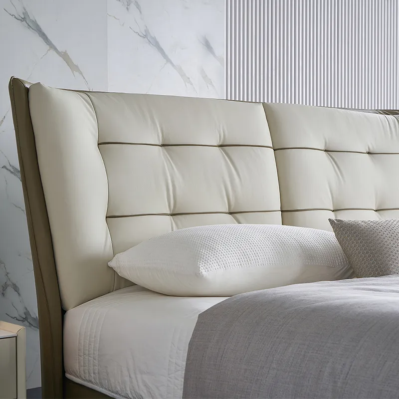 Conjunto de cama plataforma suave de cuero premium moderno para el hogar y dormitorio