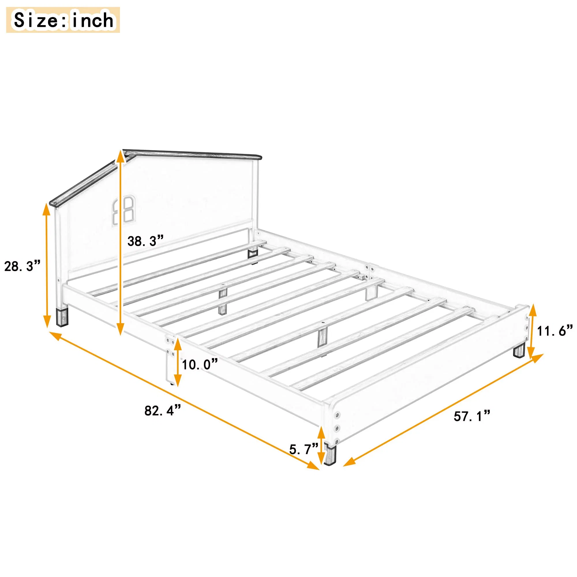 Estructura de cama nido tapizada para niños, cama plataforma de piel sintética de tamaño twin