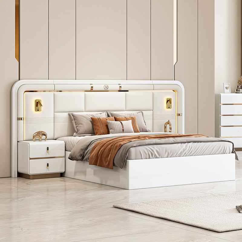 Conjunto de dormitorio contemporáneo de lujo moderno al por mayor de Foshan, cama king size de madera para habitación de hotel, muebles de dormitorio para el hogar