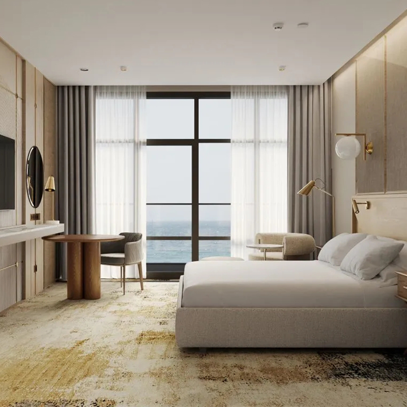 Conjunto de Muebles de Cama para Hotel en el Dormitorio Star Home, Cama Twin Personalizada de Lujo Moderna de Foshan al por Mayor 5