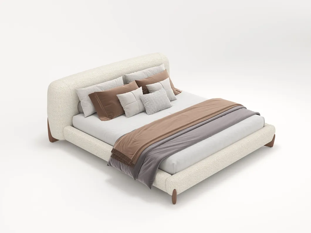 Hotel Doble Cómodo Suave Madera Moderna Dormitorio Venta Caliente Cama