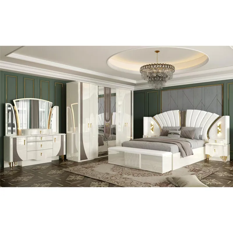 Cama doble de lujo moderna para hoteles