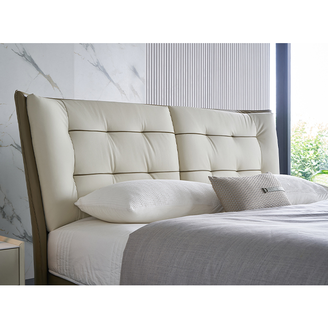 Conjunto de cama plataforma suave de cuero premium moderno para el hogar y dormitorio