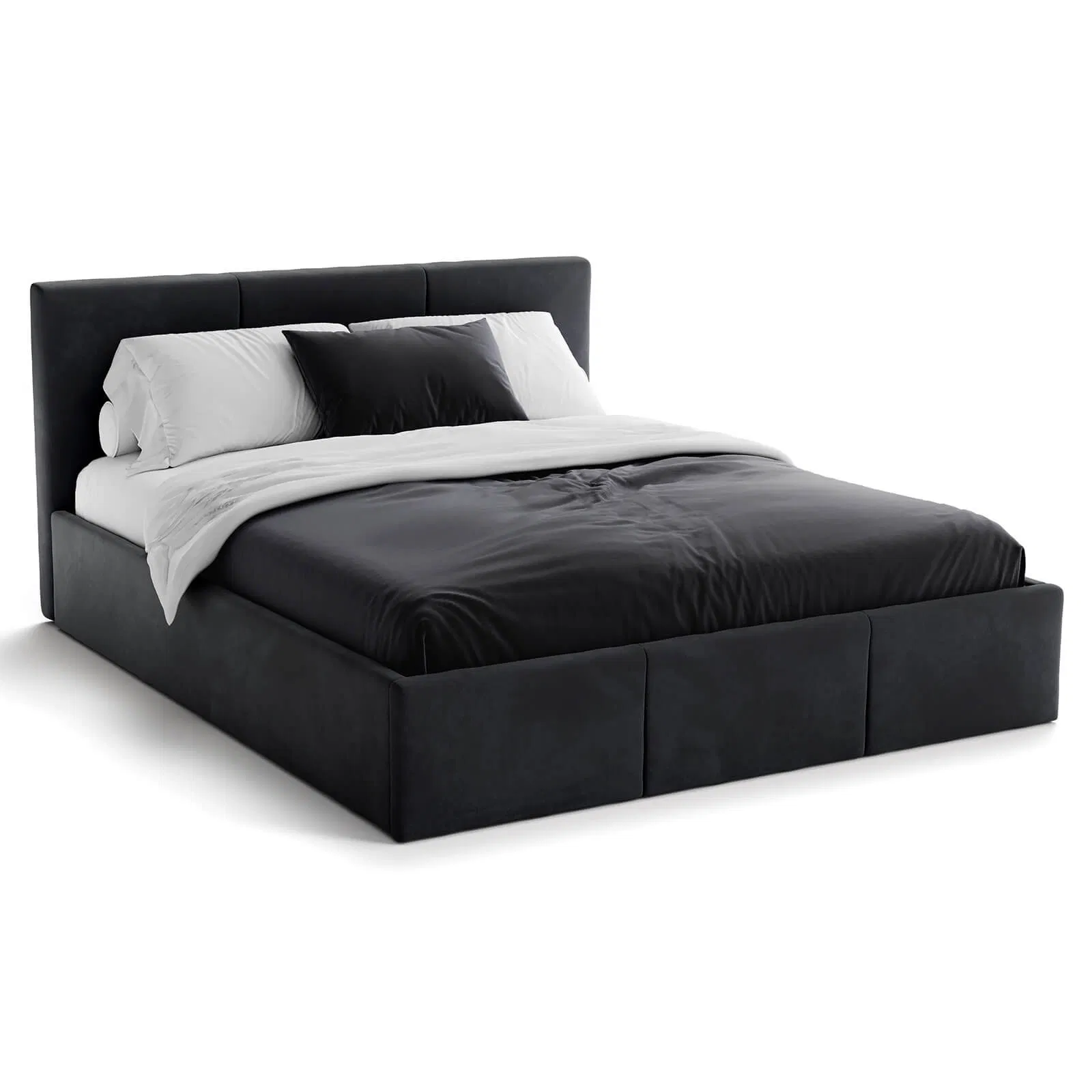 Cama de almacenamiento de cuero gris de diseño doble rey reina con cabecero de tela, marco de cama de metal con elevación única y pistón de gas para muebles de dormitorio en Turquía