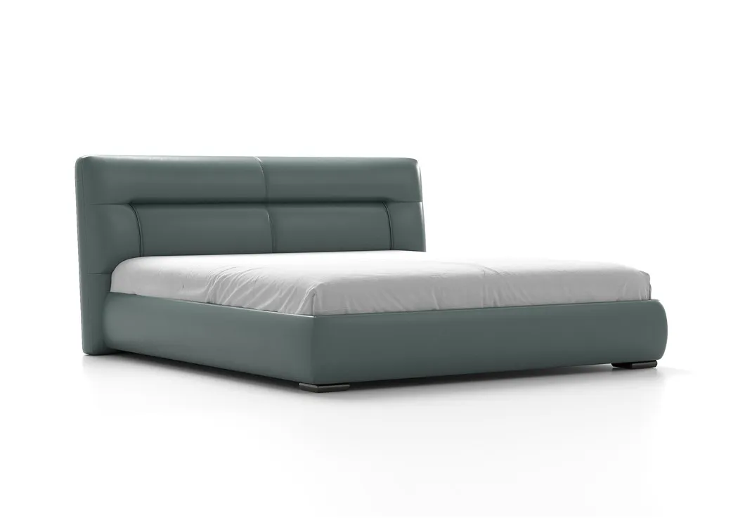 Cama de plataforma de cuero moderna para decoración de dormitorio de lujo