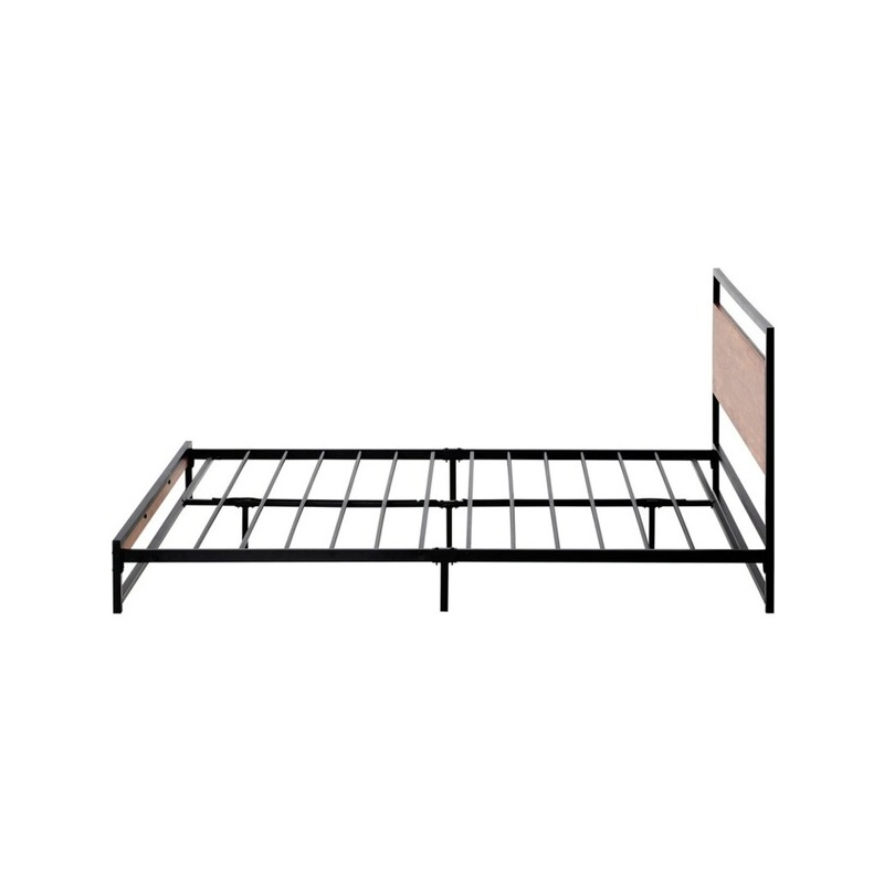 Solución de instalación fácil para el dormitorio, cama de plataforma de acero, cama de hierro con cabecera, cama de tamaño king, queen y full, marco de cama de metal