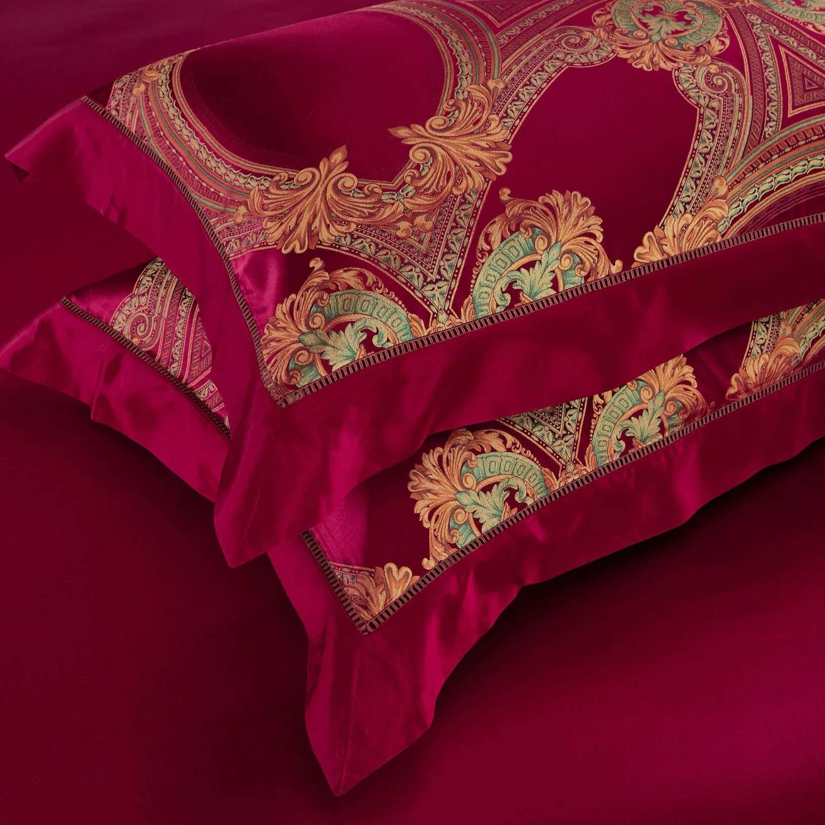 Juego de cama de lujo de seda de morera personalizada 4 piezas, fundas de almohada, jacquard, funda de edredón, tamaño queen king, sábanas para dormitorio, Guangdong